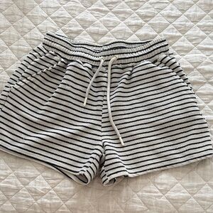 Striped Black and White Women's Athletic Shorts